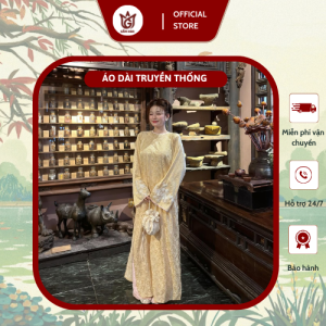 Áo dài gấm tơ hoa