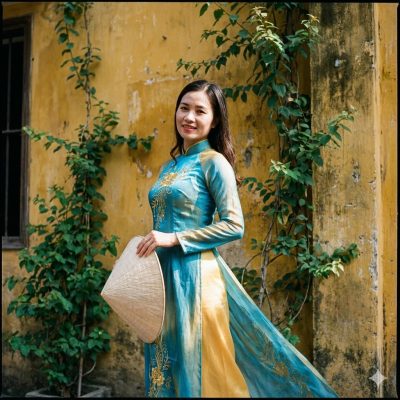 Cách phối đồ với áo dài cách tân đẹp diện Tết.