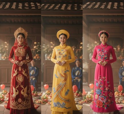 Áo dài cưới ngày xưa theo miền