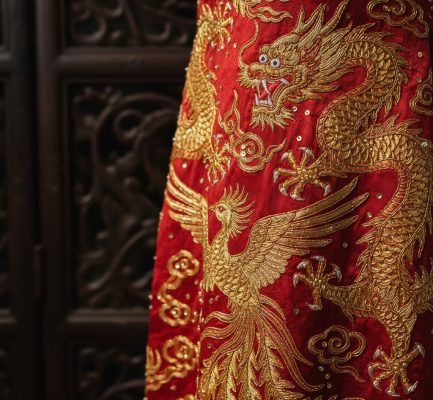 Áo dài cưới ngày xưa thêu rồng