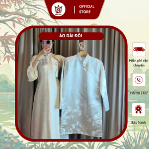 Áo dài cặp đôi họa tiết thêu