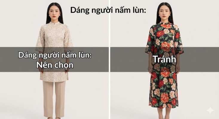 Cách chọn áo dài cách tân tay lỡ trẻ trung cho dáng người nấm lùn