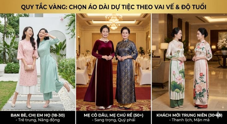 Cách lựa chọn áo dài cách tân dự tiệc cưới theo độ tuổi