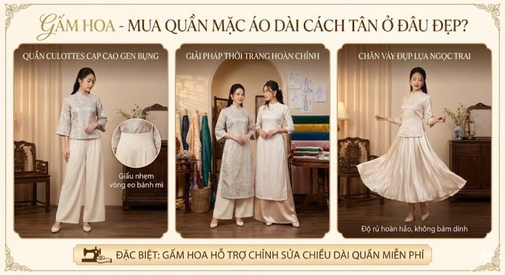 Gấm Hoa lựa chọn ưu tiên về áo dài cách tân