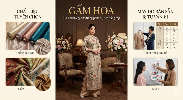 Gấm Hoa luôn sẵn sàng giúp bạn lựa chọn áo dài cách tân dự tiệc cưới