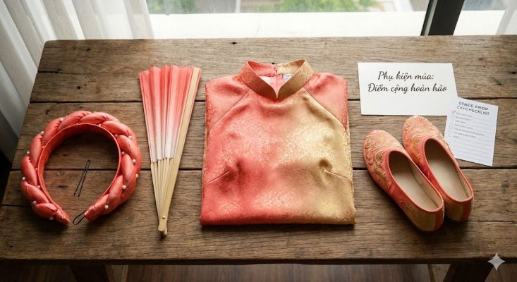 Phù kiện cho áo dài cách tân múa văn nghệ